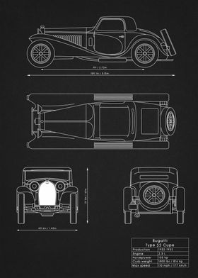 Bugatti Type 55 Blueprint