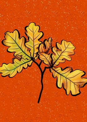 Oak Leaves Autumnal Art