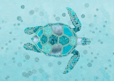 Turquoise Glamour Turtle