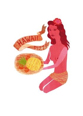 Hawaii Pin Up With Pizza