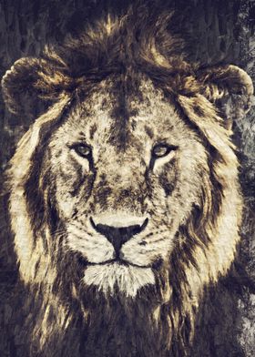 Lion with oil paint effect