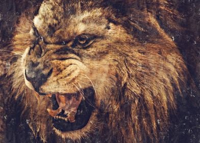 Lion in Oil Paint Effect