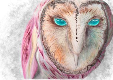Colored Pencil Owl