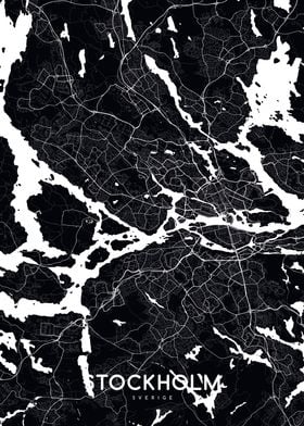 Stockholm map black