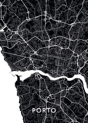 Porto map black