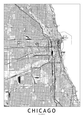 Chicago White Map