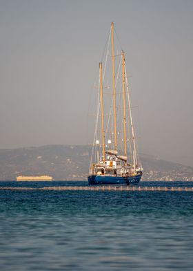 Yacht in the bay of Athens