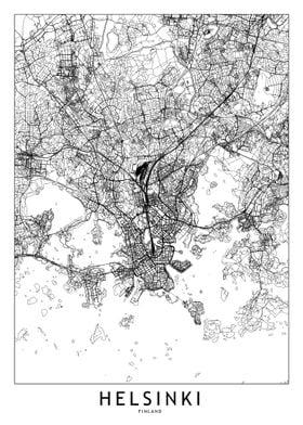 Helsinki White Map