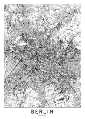 Berlin White Map