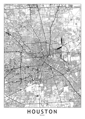 Houston White Map