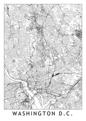 Washington White Map