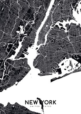 New York map black