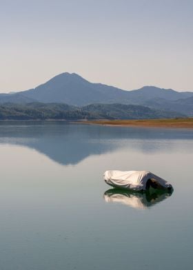 Lonely Boat in the Lake