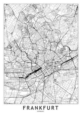 Frankfurt White Map