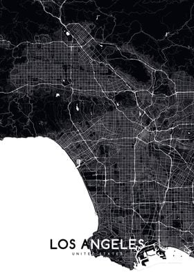 Los Angeles map black