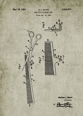 1952 Comb With Scissors