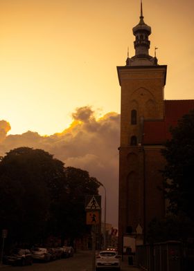 gdansk sunset church