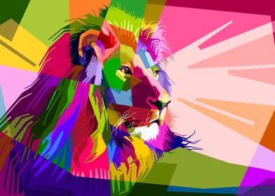 colorful lion