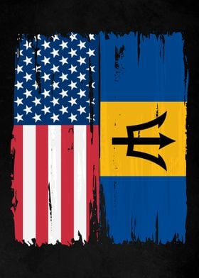 USA Barbados Split Flag