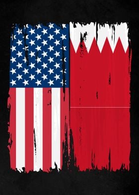 USA Bahrain Split Flag