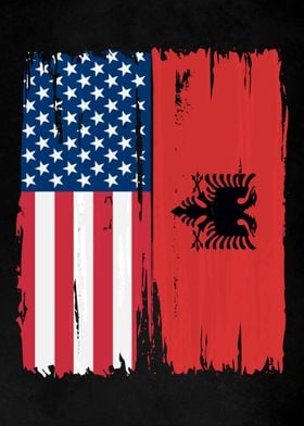 USA Albania Split Flag