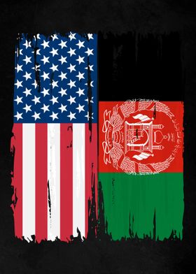 USA Afghanistan Split Flag