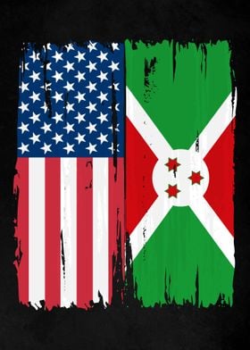 USA Burundi Split Flag