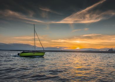 Yacht at Sunset 