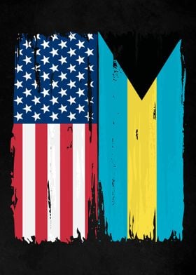 USA Bahamas Split Flag