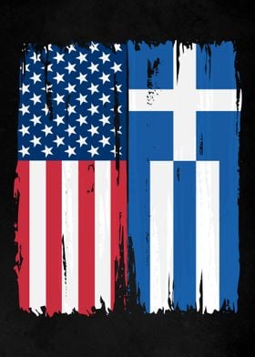 USA Greece Split Flag