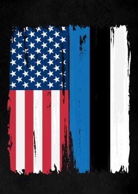 USA Estonia Split Flag