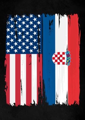 USA Croatia Split Flag