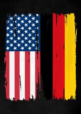 USA Germany Split Flag