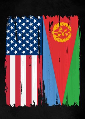 USA Eritrea Split Flag