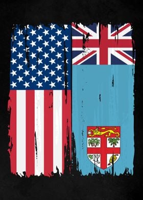 USA Fiji Split Flag