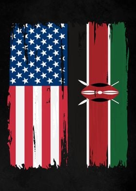 USA Kenya Split Flag