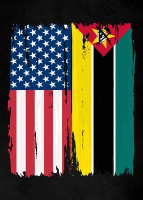 USA Mozambique Split Flag