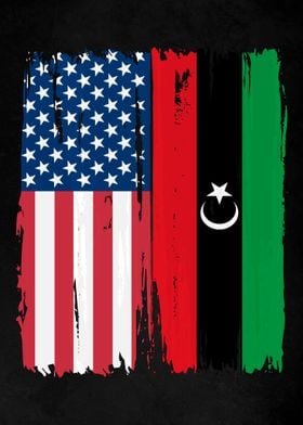 USA Libya Split Flag