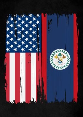 USA Belize Split Flag