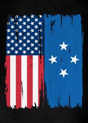 USA Micronesia Split Flag