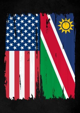 USA Namibia Split Flag