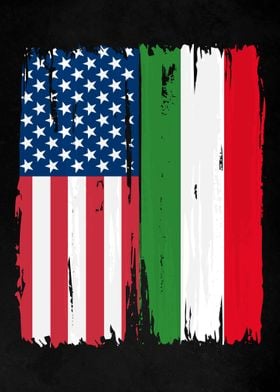 USA Italy Split Flag