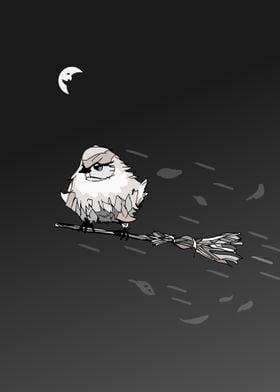 bird on a broomstick