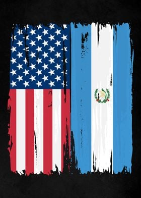 USA Guatemala Split Flag