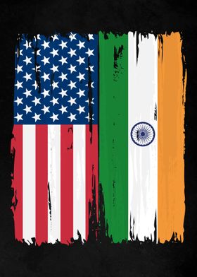 USA India Split Flag