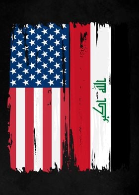 USA Iraq Split Flag