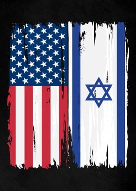 USA Israel Split Flag