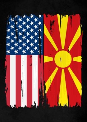 USA Macedonia Split Flag