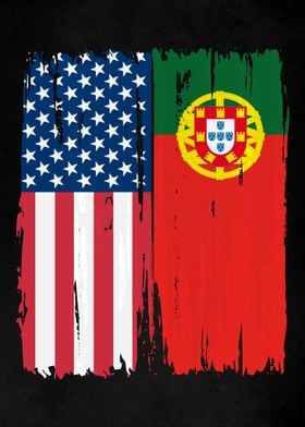 USA Portugal Split Flag