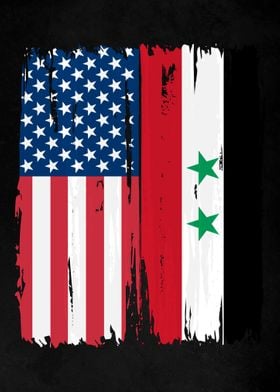 USA Syria Split Flag